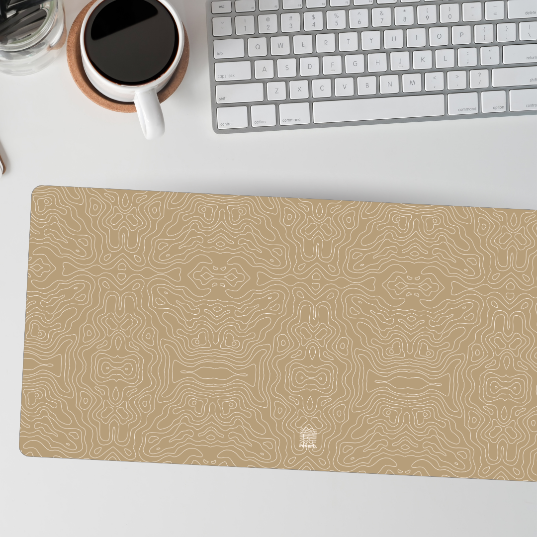 Psychedelic Beige Desk Mat | HeroGrip