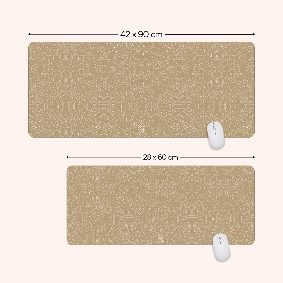 Psychedelic Beige Desk Mat | HeroGrip