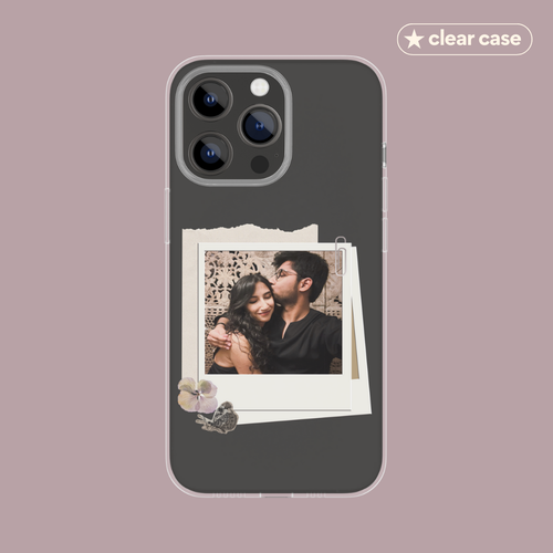 Couple polaroid case iphone clear