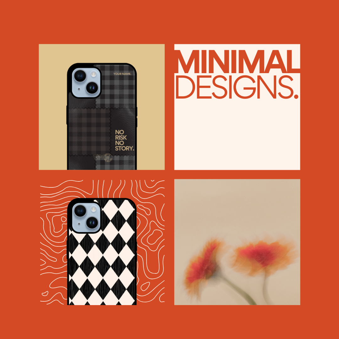 square minimal designs iphone case orange bg