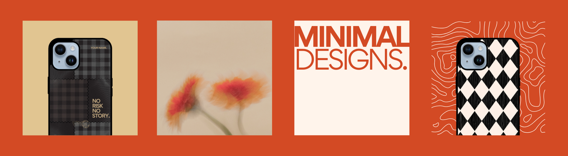 iphone case minimal case design orange bg banner