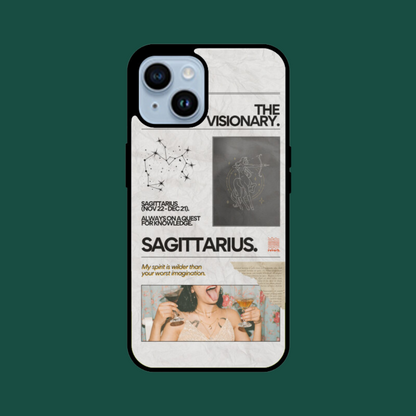the visionary sagittarius iphone case green bg