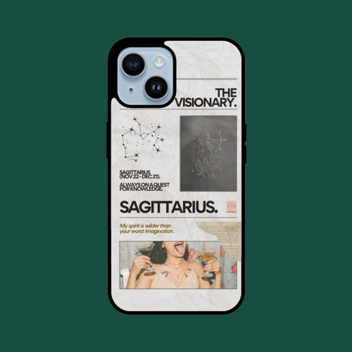 the visionary sagittarius iphone case green bg