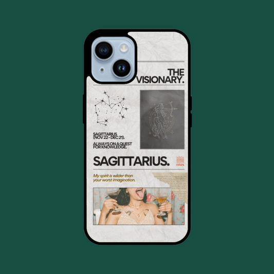 the visionary sagittarius iphone case green bg