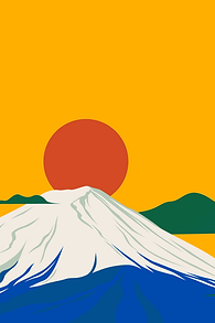Mountain and sun design