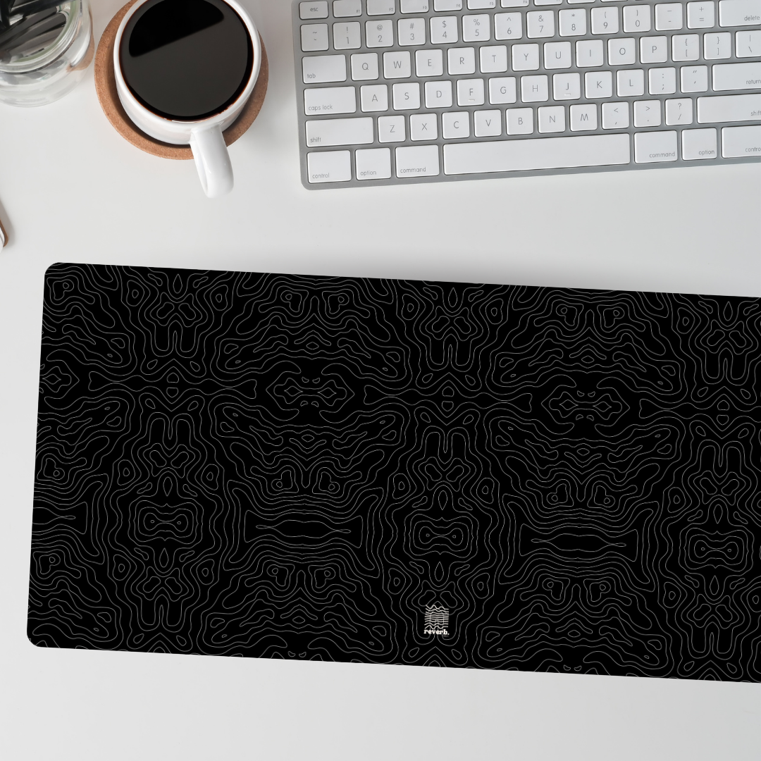 Psychedelic Black Desk Mat | HeroGrip