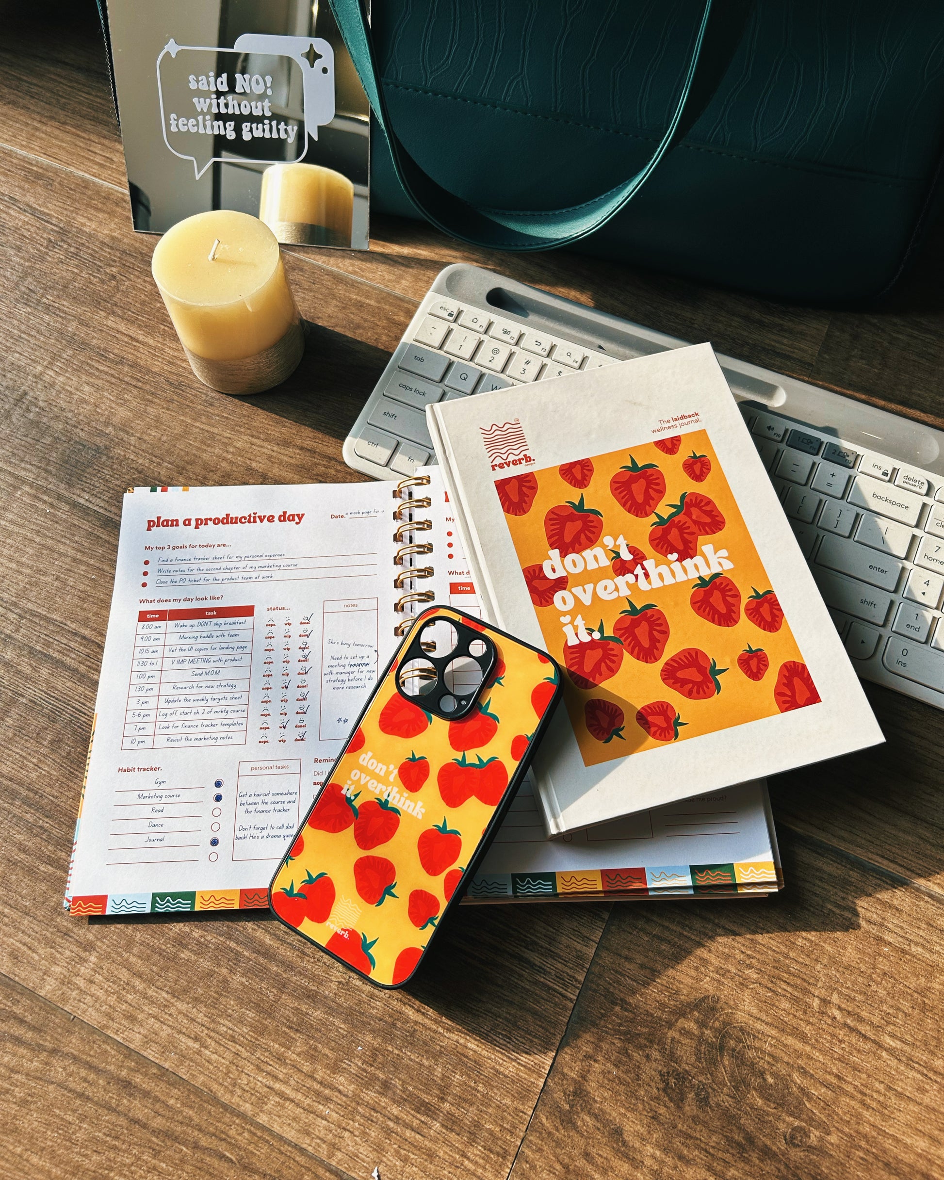 Laid Back Journal Phone Case laid on table 2