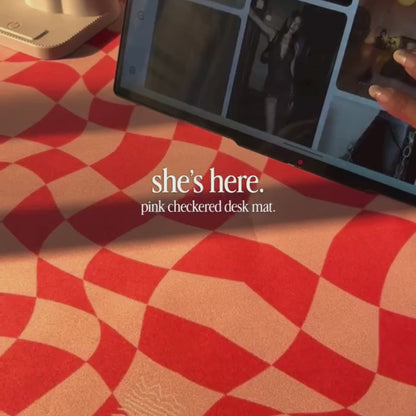 Modern Checker Design Desk Mat | HeroGrip